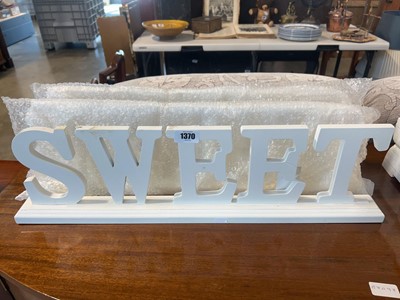 Lot 1370 - 3 packs of white wooden lettering; 'SWEET'