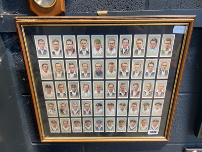 Lot 1340 - Framed and glazed cigarette card set by...