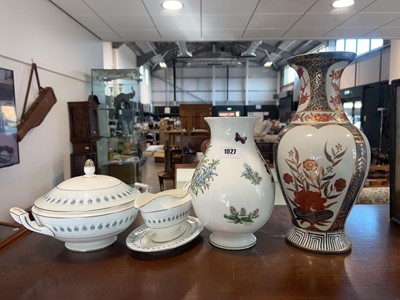 Lot 1027 - Royal Worcester herbs vase, oriental...
