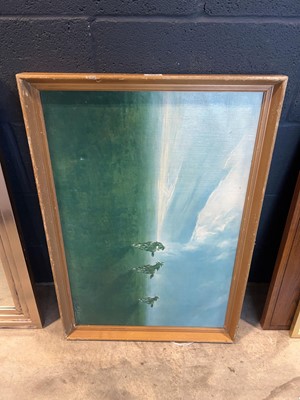 Lot 1350 - Framed print of 3 galloping horses