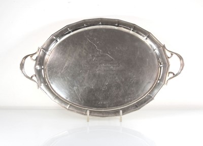 Lot 303 - A George VI silver two-handled tray with...