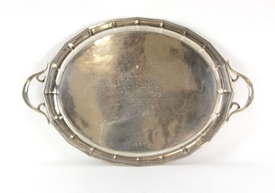 Lot 303 - A George VI silver two-handled tray with...