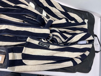 Lot 3857 - Mello striped dressing gown & hair wrap in...
