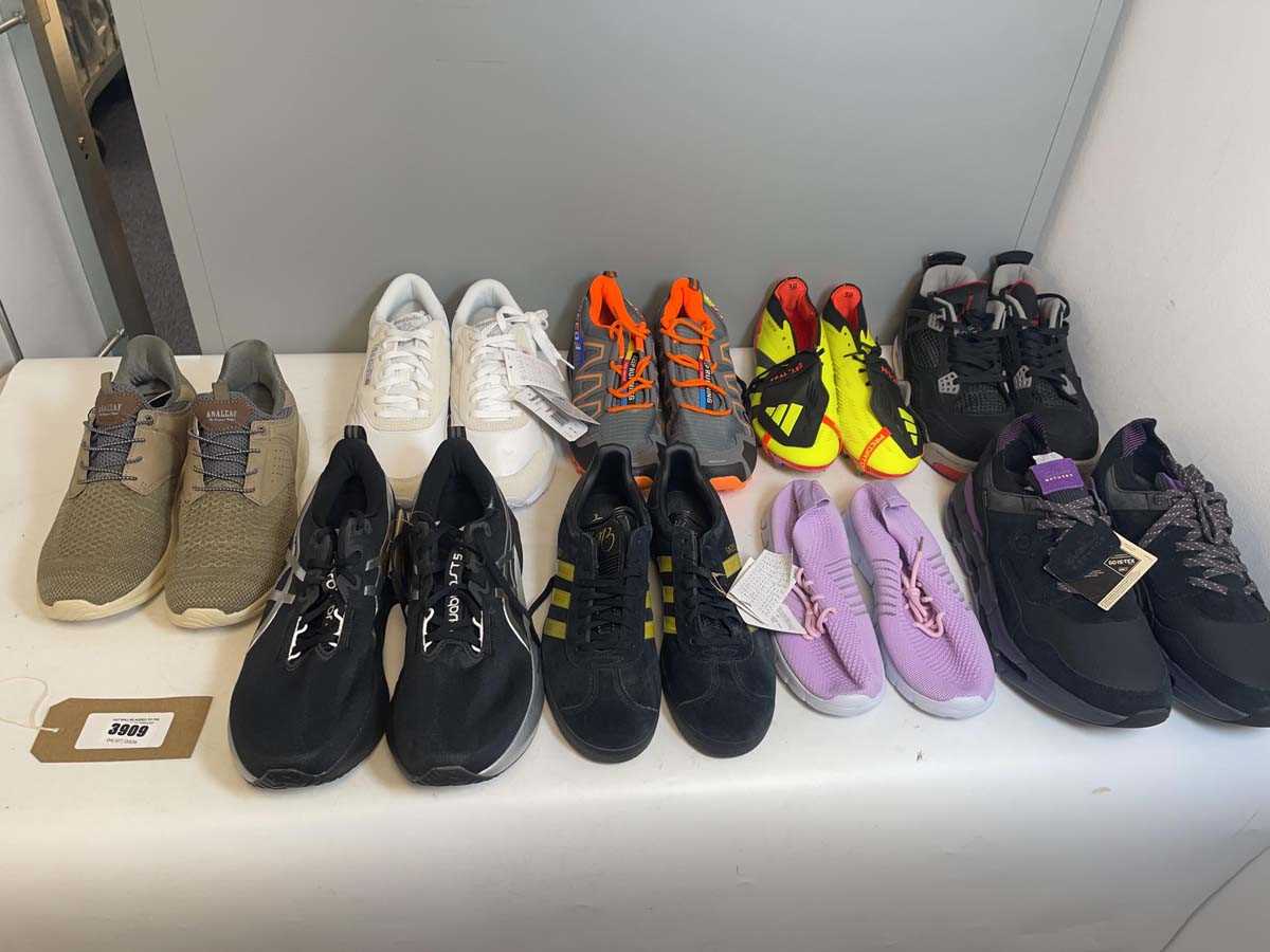 Lot 3909 - 9x Pairs of trainers to include Clarks, Adidas,...
