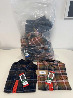 Lot 1106 - Approx. 10 men's flannel shirt jacket by Orvis.