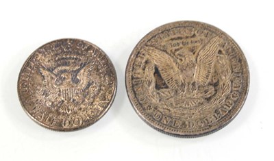 Lot 303 - An American dollar dated 1921 and a half...