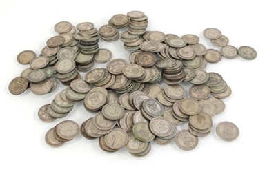 Lot 304 - A collection of part silver shilling coins...