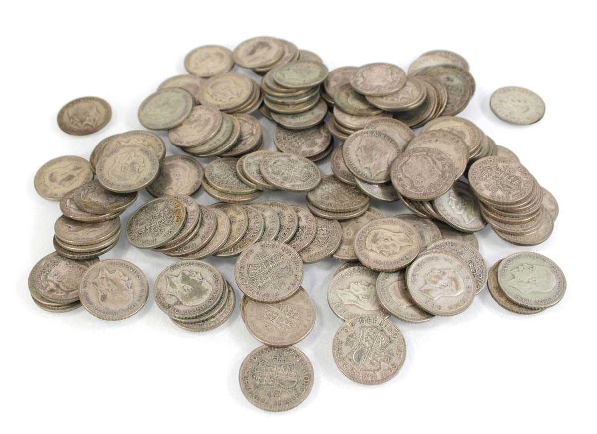 Lot 307 - A collection of part silver half crown coins...