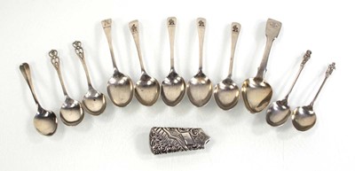 Lot 309 - A mixed group of silver teaspoons, including...