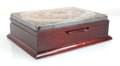 Lot 311 - A silver mounted jewellery box of rectangular...