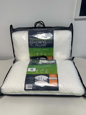 Lot 1128 - x2 Snuggledown bliss bamboo touch memory foam...