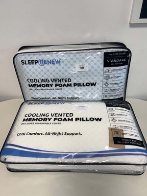 Lot 1137 - x2 Sleep Renew cooling memory foam pllows.