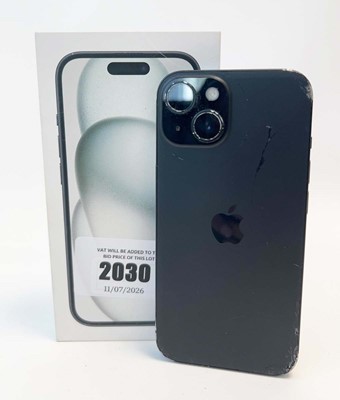 Lot iPhone 15 128GB Black with box (rear crackage)