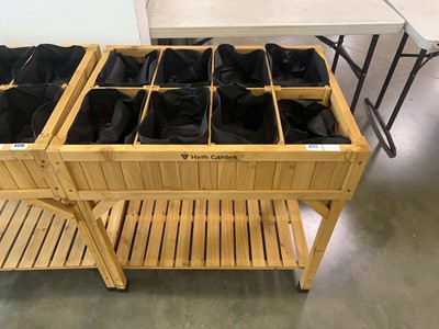 Lot 4177 - Wooden herb garden planter with shelf under