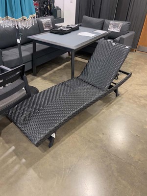 Lot 4192 - Black rattan finish sun lounger