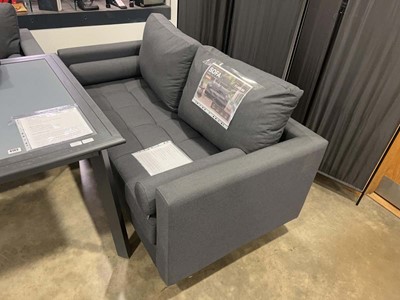 Lot 4193 - Outdoor dining suite in grey comprising a...