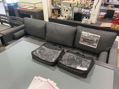 Lot 4193 - Outdoor dining suite in grey comprising a...