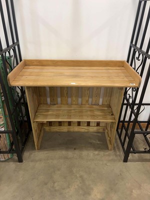 Lot 4203 - Pine potting bench with shelf under