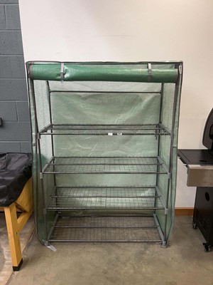 Lot 4207 - Metal framed grozone greenhouse with plastic...