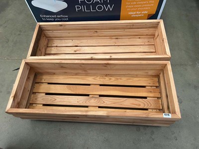 Lot 4216 - Pair of low pine planters