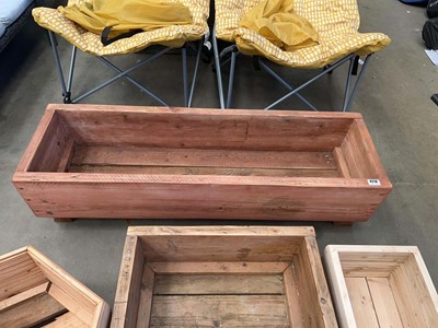 Lot 4218 - Substantial low pine planter with red finish