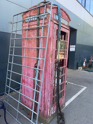 Lot 4234 - Vintage red telephone box plus a metal gate