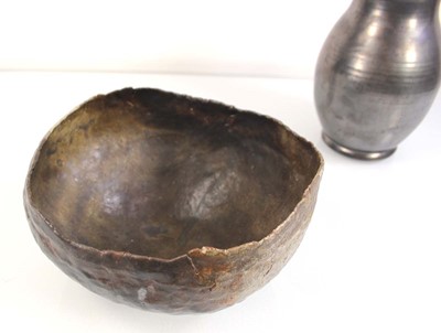 Lot A 1970's raku studio pottery bowl, di. 23 cm,...