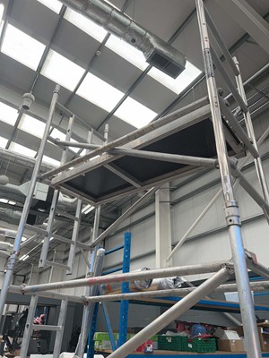 Lot 4394 - 2 tiered 4 wheeled aluminium scaffold tower...