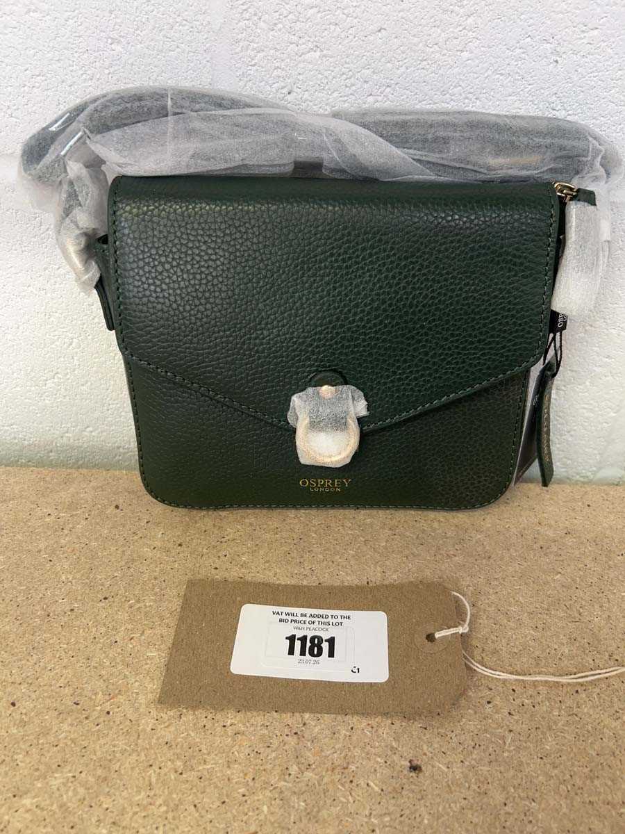 Lot 1181 - Osprey London cross body bag in forest green