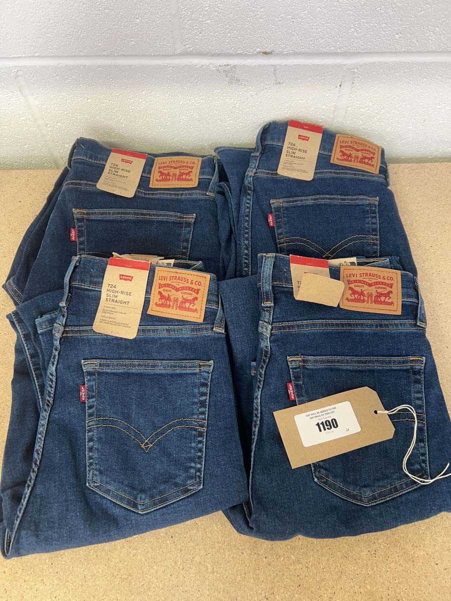 Lot 1190 - x4 pairs of Levi Strauss high rise slim...