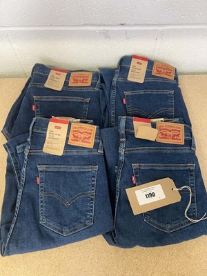 Lot 1190 - x4 pairs of Levi Strauss high rise slim...