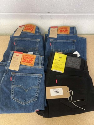 Lot 1191 - x4 pairs of Levi Strauss 511 slim jeans - all...