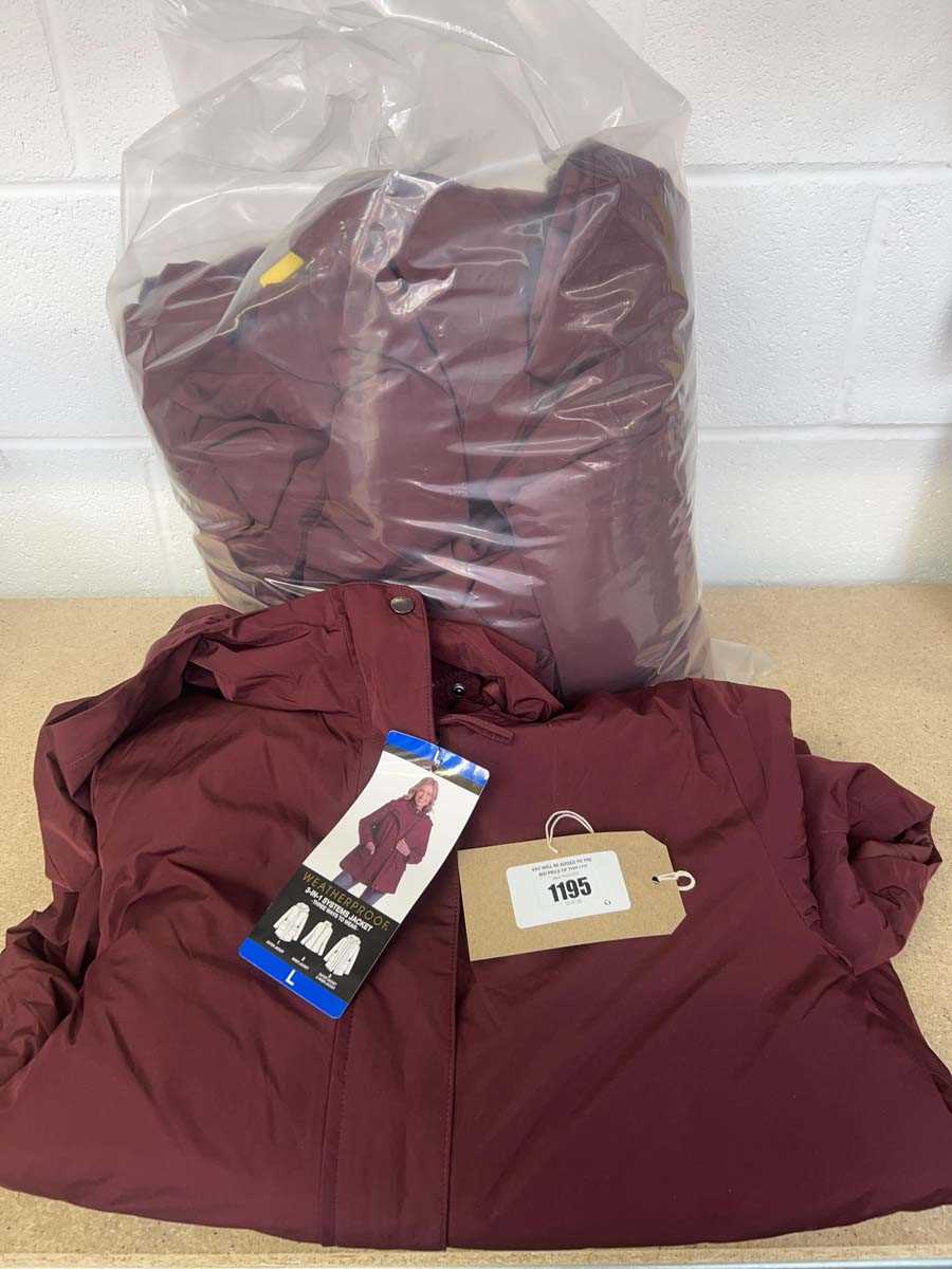 Lot 1195 - Approx. 5 ladies Weatherproof 3in1 system jackets
