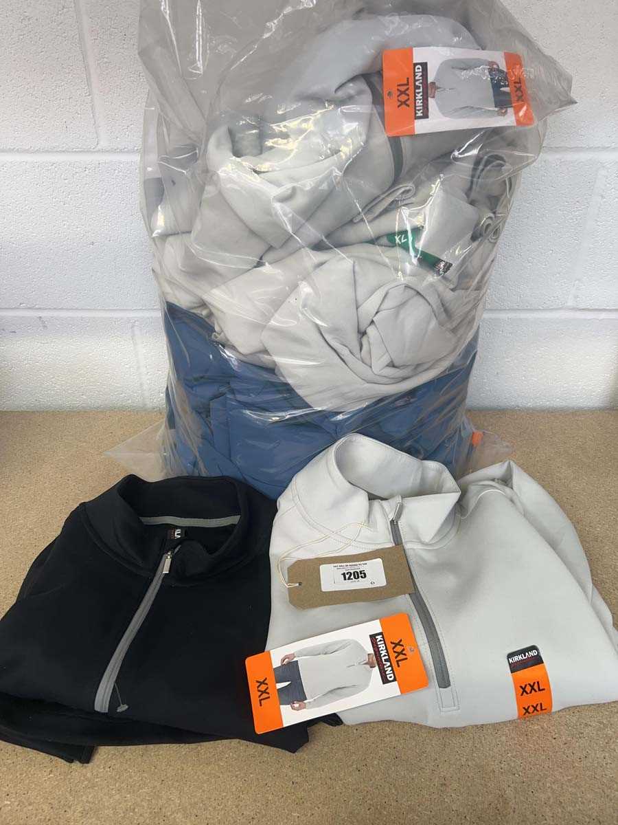 Lot 1205 - Approx. 19 men's Kirkland 1/2 zip jumpers