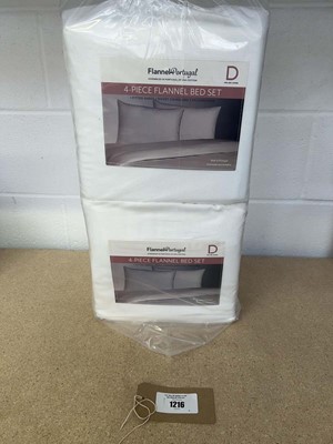 Lot 1216 - x4 Flannel Portugal 4 piece flannel bed sets...