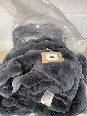 Lot 1226 - x2 House & Home faux fur throws in grey