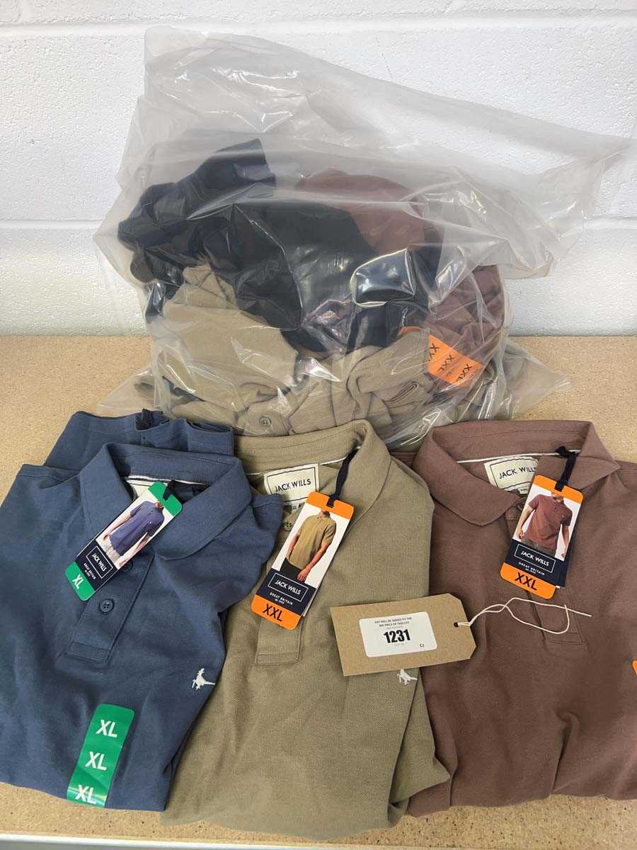 Lot 1231 - Approx. 15 men's Jack Wills 'aldgrove' polo tops