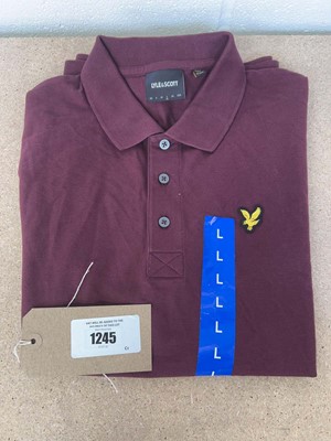 Lot 1245 - Lyle & Scott polo shirt in maroon size L