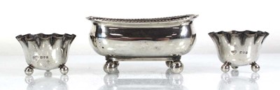 Lot 323 - A George III silver mustard of boat shaped...