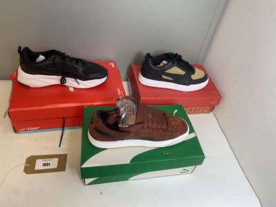 Lot 1951 - 3x Boxed pairs of Puma trainers in various...