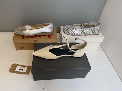Lot 1984 - 3x Boxed pairs of shoes to include Topshop UK9,...