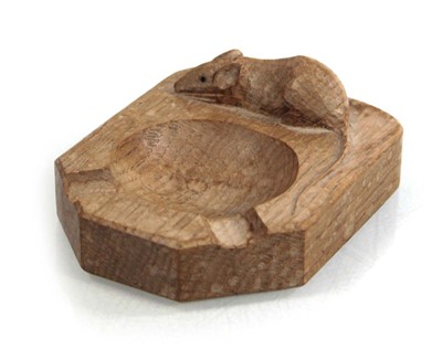 Lot 53 - A Robert 'Mouseman' Thompson ashtray, 10 x 8 cm