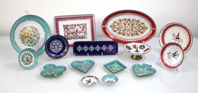 Lot 55 - A group of Austrian enamelled trays by Studio...