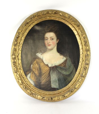 Lot 17th Century School, A half-length portrait of...