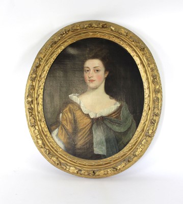 Lot 17th Century School, A half-length portrait of...