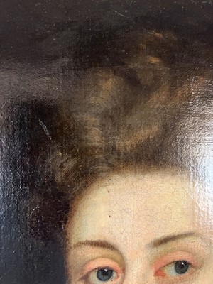 Lot 17th Century School, A half-length portrait of...