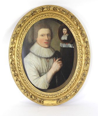 Lot 17th Century School, A half-length portrait of...