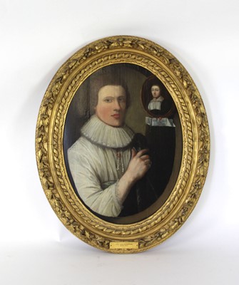 Lot 17th Century School, A half-length portrait of...