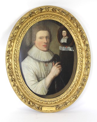 Lot 17th Century School, A half-length portrait of...