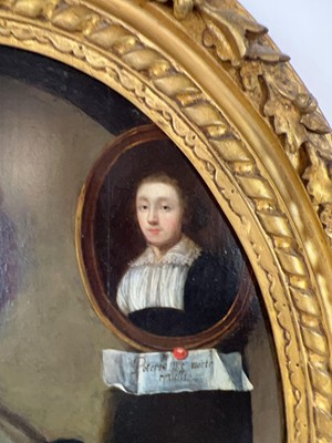 Lot 17th Century School, A half-length portrait of...
